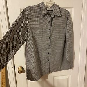 Classic Black and White Checkered Button Down Shirt